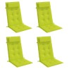 Coussins de chaise à dossier haut lot de 4 vert vif 