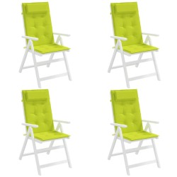 Coussins de chaise à dossier haut lot de 4 vert vif 