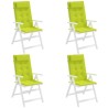 Coussins de chaise à dossier haut lot de 4 vert vif 