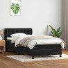 Sommier à lattes de lit avec matelas noir 100x210 cm velours 