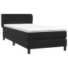 Sommier à lattes de lit avec matelas noir 100x210 cm velours 