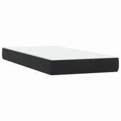 Sommier à lattes de lit avec matelas noir 100x210 cm velours 