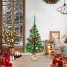 Arbre de Noël artificiel pré-éclairé avec boules vert 64 cm 