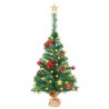 Arbre de Noël artificiel pré-éclairé avec boules vert 64 cm 
