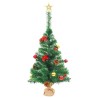 Arbre de Noël artificiel pré-éclairé avec boules vert 64 cm 