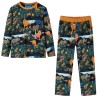 Pyjamas enfants à manches longues vert foncé 140 