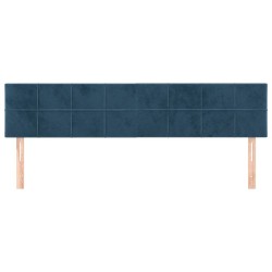 Têtes de lit 2 pcs Bleu foncé 100x5x78/88 cm Velours 