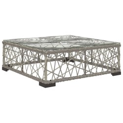 Salon de jardin 5 pcs avec coussins Résine tressée Gris 