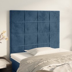 Têtes de lit 2 pcs Bleu foncé 100x5x78/88 cm Velours 