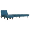 Canapé-lit en forme de L bleu 255x140x70 cm velours 