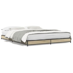 Cadre de lit sans matelas chêne sonoma 150x200 cm 