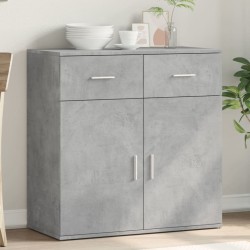 Buffet gris béton 79x38x80 cm bois d'ingénierie 