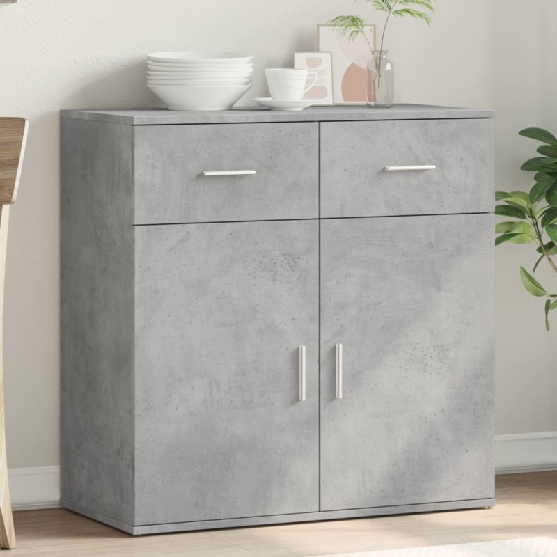 Buffet gris béton 79x38x80 cm bois d'ingénierie Buffet gris béton 79x38x80 cm bois d'ingénierie