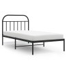 Cadre de lit métal sans matelas avec tête de lit noir 100x200cm 
