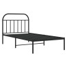 Cadre de lit métal sans matelas avec tête de lit noir 100x200cm 