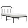 Cadre de lit métal sans matelas avec tête de lit noir 100x200cm 