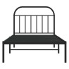 Cadre de lit métal sans matelas avec tête de lit noir 100x200cm 