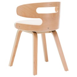 Chaises à manger lot de 4 crème bois courbé et similicuir 