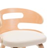Chaises à manger lot de 4 crème bois courbé et similicuir 