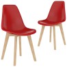 Chaises à manger lot de 2 rouge plastique 
