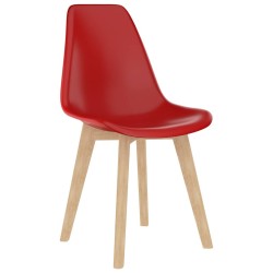 Chaises à manger lot de 2 rouge plastique 