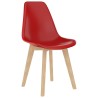 Chaises à manger lot de 2 rouge plastique 