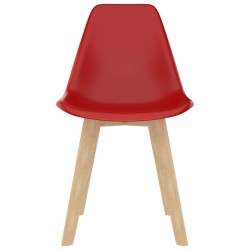 Chaises à manger lot de 2 rouge plastique 