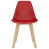 Chaises à manger lot de 2 rouge plastique 