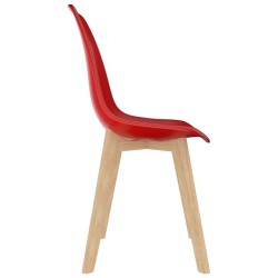 Chaises à manger lot de 2 rouge plastique 