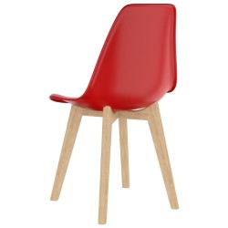 Chaises à manger lot de 2 rouge plastique 