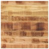 Dessus de table 70x70x2,5 cm carré bois massif de manguier brut 