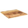 Dessus de table 70x70x2,5 cm carré bois massif de manguier brut 