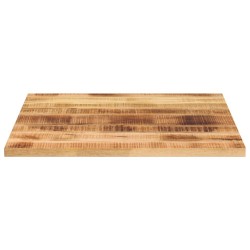 Dessus de table 70x70x2,5 cm carré bois massif de manguier brut 