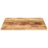 Dessus de table 70x70x2,5 cm carré bois massif de manguier brut 