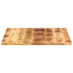 Dessus de table 70x70x2,5 cm carré bois massif de manguier brut 