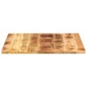 Dessus de table 70x70x2,5 cm carré bois massif de manguier brut 