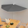 Demi-parasol de jardin avec mât 180x90 cm anthracite 