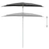 Demi-parasol de jardin avec mât 180x90 cm anthracite 