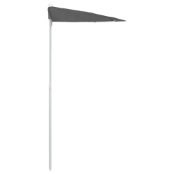 Demi-parasol de jardin avec mât 180x90 cm anthracite 