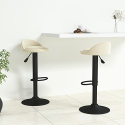 Tabourets de bar lot de 2 crème velours 