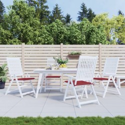 Coussins de chaise de jardin lot de 4 rouge bordeaux 50x50x3 cm 