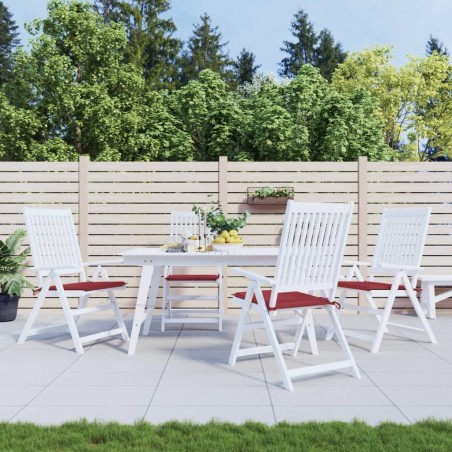 Coussins de chaise de jardin lot de 4 rouge bordeaux 50x50x3 cm 