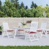 Coussins de chaise de jardin lot de 4 rouge bordeaux 50x50x3 cm 