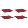 Coussins de chaise de jardin lot de 4 rouge bordeaux 50x50x3 cm 