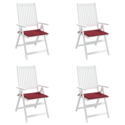 Coussins de chaise de jardin lot de 4 rouge bordeaux 50x50x3 cm 