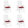 Coussins de chaise de jardin lot de 4 rouge bordeaux 50x50x3 cm 