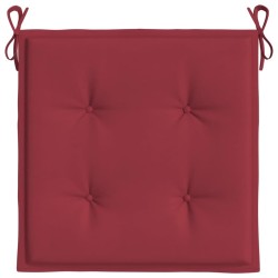 Coussins de chaise de jardin lot de 4 rouge bordeaux 50x50x3 cm 