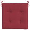 Coussins de chaise de jardin lot de 4 rouge bordeaux 50x50x3 cm 