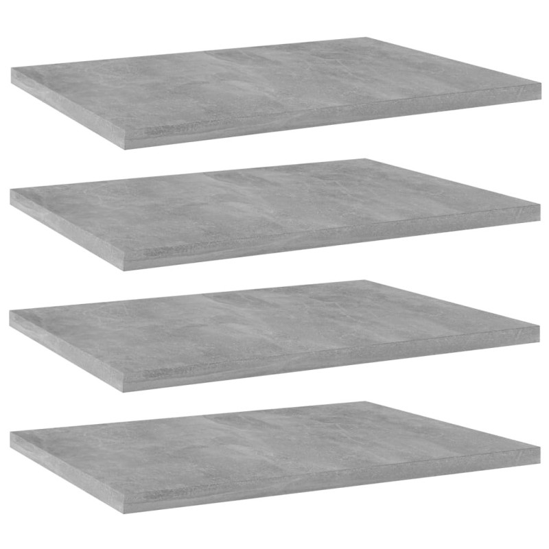 Panneaux de bibliothèque 4 pcs gris béton bois d’ingénierie Panneaux de bibliothèque 4 pcs gris béton bois d’ingénierie