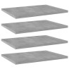 Panneaux de bibliothèque 4 pcs gris béton bois d’ingénierie 